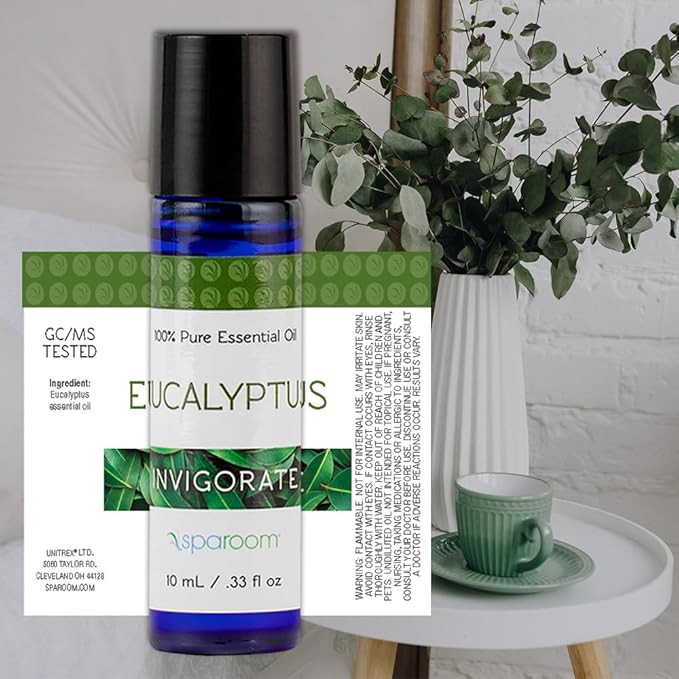 SpaRoom Aromatherapy 100% Pure Essential Oils for Diffusers and Air Freshners, Invigorate Eucalyptus, 10 mL