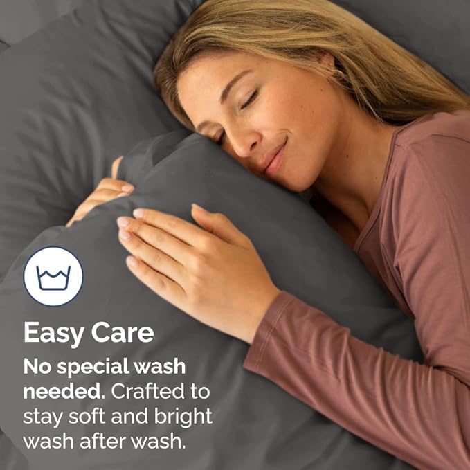 King Standard Pillow Cases Set of 4 - Soft Hotel Quality Pillowcase Covers - Comfy Bedding for Women, Men, Kids & Teens - Machine Washable Pillow Protectors - 4 Piece Set - King Standard Size Charcoal