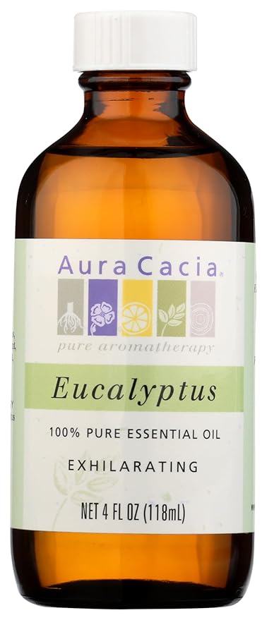 Aura Cacia 100% Pure Essential Oil, Eucalyptus, 4-Ounces