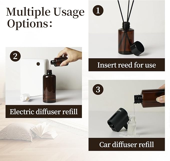 White Tea Waterless Diffuser Oil,Hotel Inspired Luxury Scent,Long Lasting Fragrance Oils for Ultrasonic & Reed Diffusers,Plastic Bottle,100ml(3.4fl oz)