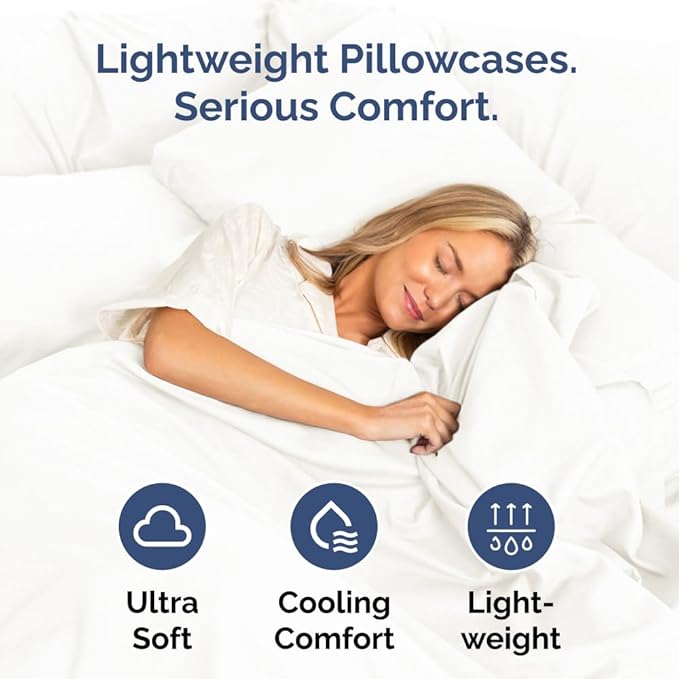 Queen Pillow Cases Set of 8 - Ultra Soft Hotel Quality Pillowcase Covers - Comfy & Wrinkle Free - Shrink, Stain and Fade Resistant - Machine Washable Pillow Protectors - 8 Piece Set - Antique White
