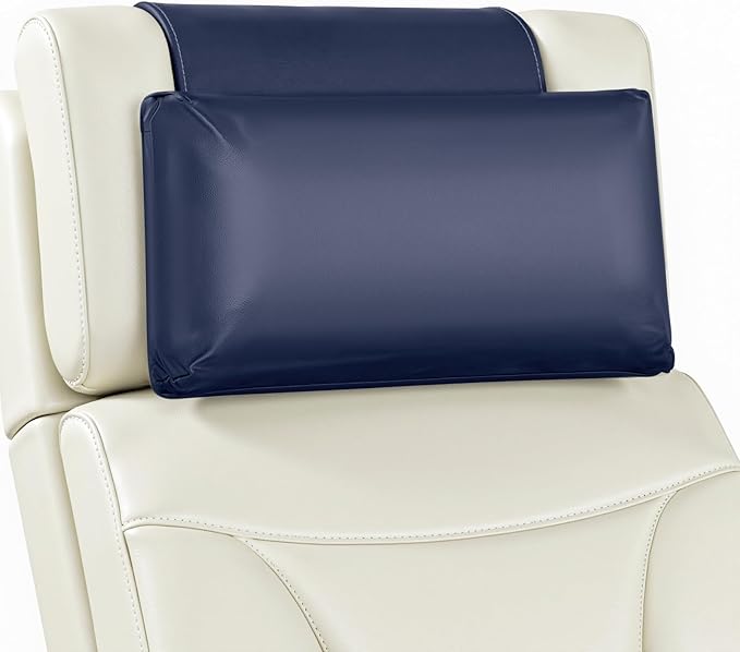 Leather Recliner Pillow, Adjustable Neck & Head Support Pillow, Pu Leather Non-Slip Headrest for Pain Relief & Relaxation, Ideal for Recliner Chair, Couch, Office Chair, Sofa