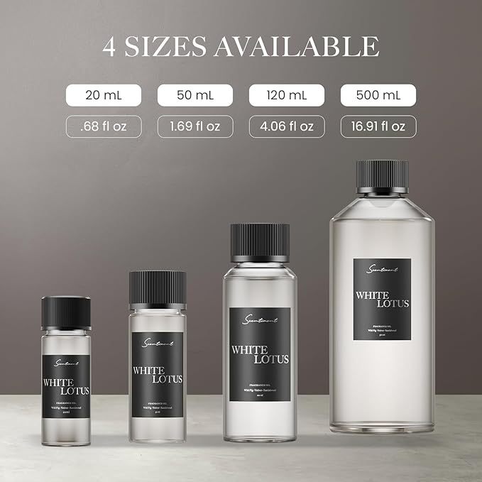 Scentiment White Lotus Diffuser Oil – Wild Fig, Vetiver, Almond, Sandalwood Scent for Diffusers, Fragrance Oil – 1.69 fl oz (50 mL)
