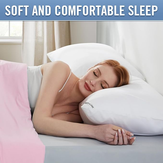 Piwaal Luxury Hotel Pillows for Sleeping 4 Pack,Bed Pillows Queen Size Set of 4,Down Alternative Filling,Pillows for Back,Stomach and Side Sleepers