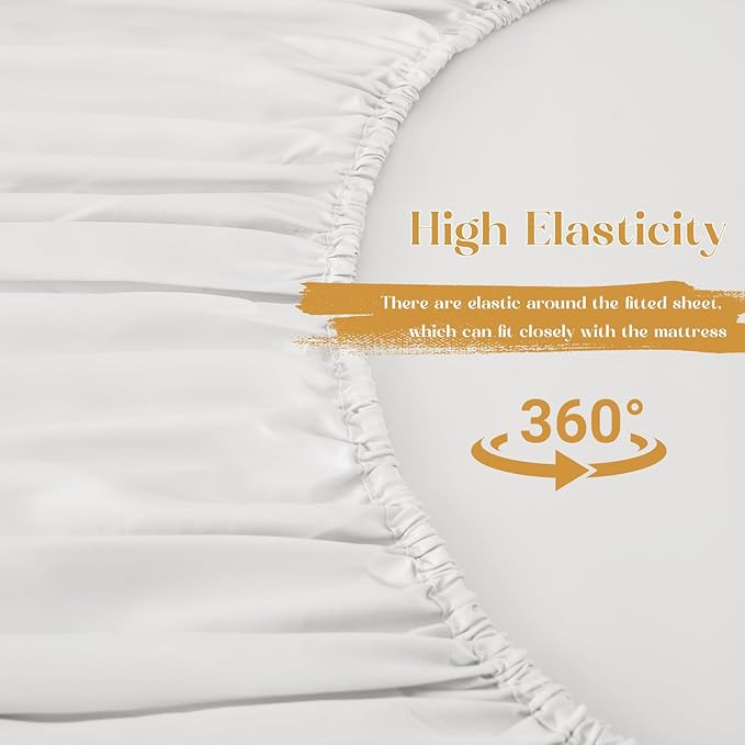 Homiest 3-Pieces Ruffle Pillow Case & Fitted Sheet Set, White Queen Sheets with 2 Ruffled Pillow Shams, 15 Inch Deep Pocket, Cute & Coquette Microfiber Bed Set for Decorating Bedroom Hotel