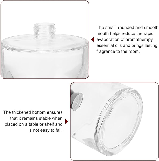 HARFINGTON 500ml/17oz Empty Glass Diffuser Bottle 4.1" x 4.1" Refillable Fragrance Accessories Aromatherapy Jar Container for Replacement Reed Diffuser DIY Home Bathroom Transparent