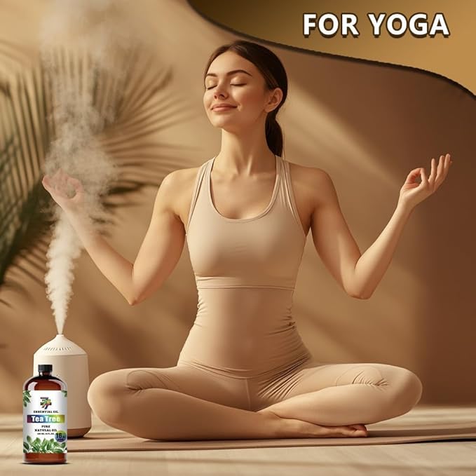 Tea Tree Essential Oil - Tea Tree Oils for Diffusers, Humidifiers, DIY Candles, Soap, Cleaning, Home, Office, Yoga, Massage, Gifts - 16 fl oz (480 ml) - GV77ZF