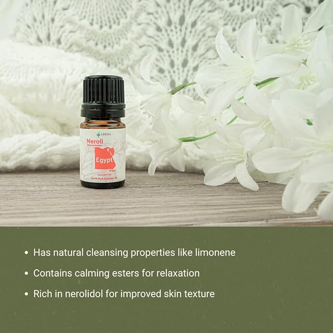Neroli Essential Oil - Direct from Egyptian Nile Delta Farms - Steam Distilled - Aceite Azahar for Aromatherapy, Massage, Diffuser, DIY Candle and Soap Making - 8oz