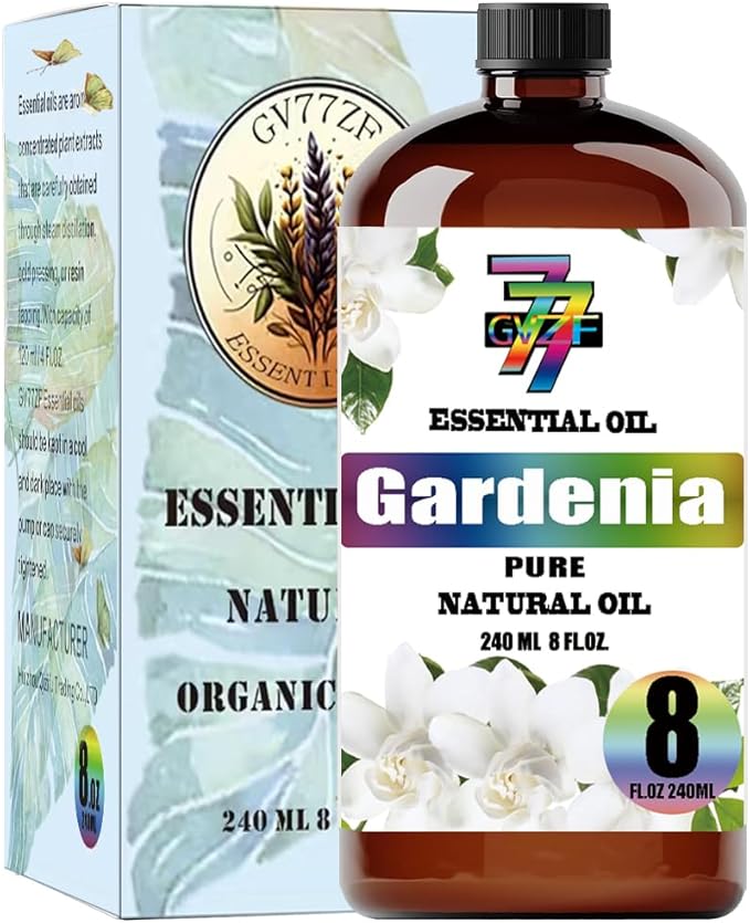 Gardenia Essential Oil - Gardenia Oils for Diffusers, Humidifiers, DIY Candles, Soap, Cleaning, Home, Office, Yoga, Massage, Gifts - 8 fl oz (240 ml) - GV77ZF