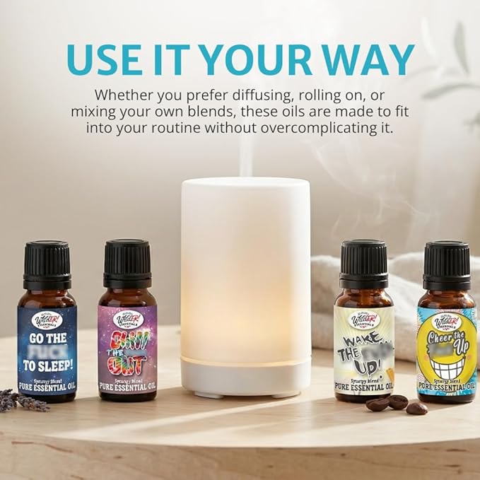 Wild Essentials Chill The F Out Essential Oil Blend, Calming Relaxing Aromatherapy Oil for Diffusers, 100% Pure, Crafted in USA