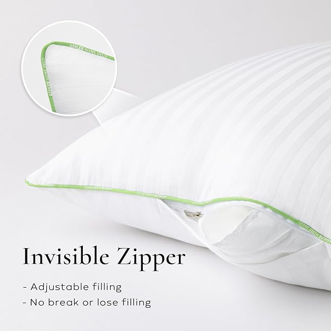 Ashler Home Deco Synthetic Down Pillow Inserts, 16x16 Down Alternative Throw Pillows Insert Sleeping Pillows with 100% Cotton Cover Decorative Pillow Stuffer for Sofa, Couch Bed(Set of 4, White)