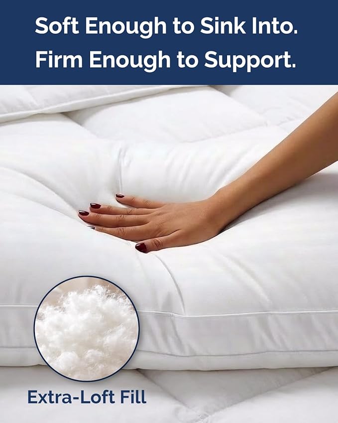 Bed Pillows for Sleeping Queen Size Set of 2 - Super Soft & Fluffy w/ Down Alternative Filling - Hotel Luxury Quality, Gusseted Pillow for Back, Stomach & Side Sleepers - Comfy & Breathable - White