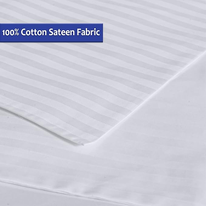 Precoco 100% Cotton Pillow Protectors with Zipper, Standard 4-Pack, White, 20x26 in