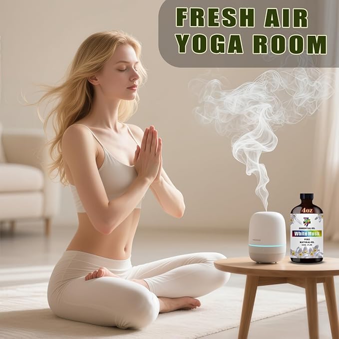 White Musk Essential Oil - White Musk Oils for Diffusers, Humidifiers, DIY Candles, Soap, Cleaning, Home, Office, Yoga, Massage, Gifts - 4 fl oz (120 ml) - GV77ZF