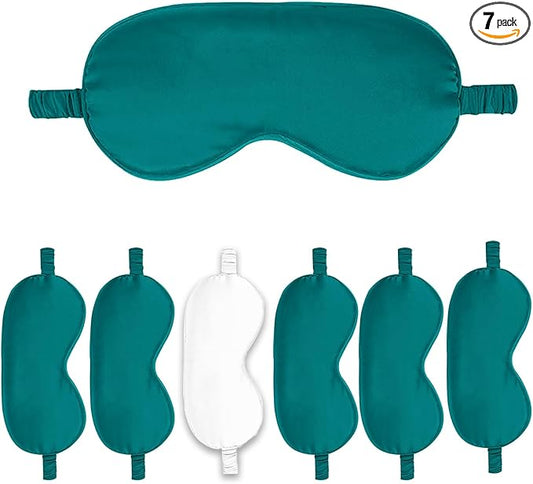 7PACK Satin Eye Mask Silk Sleep Masks Silky Blackout Eyes Covers Sleeping Blindfold Eyeshade Wedding Bridal Gift Travel Naps