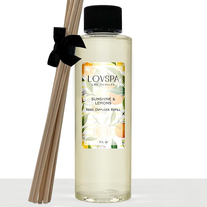 Sunshine & Lemons Diffuser Oil - Luxury Essential Oils for Diffuser Refill & Air Freshener Room Spray - Long-Lasting & Natural Home Fragrance, Scented Oil for Diffusers, USA Made, 4oz