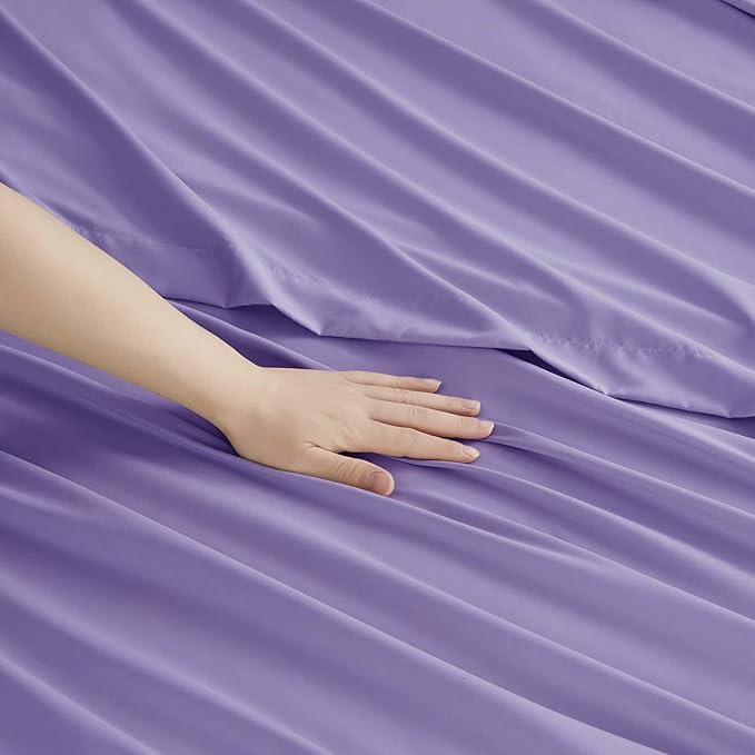 Clara Clark Full Sheets, 6 Piece Set - Hotel Luxury Bed Sheets, Super Soft Bedding Set, Full Size, Lavender