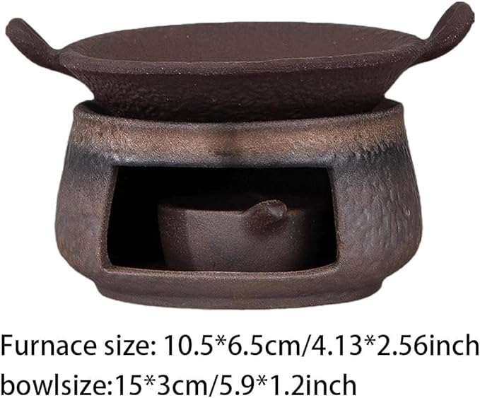 Ceramic Aromatherapy Stove Essential Oil Burner, Wellness Aromatherapy Kit, Zen Incense Burner Kit for Home Office, Tea Light Candle Holders Teapot Warmer for Meditation