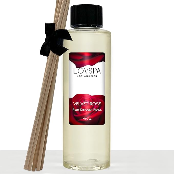 Velvet Rose Diffuser Oil - Luxury Essential Oils for Diffuser Refill & Air Freshener Room Spray - Long-Lasting & Natural Home Fragrance, Scented Oil for Diffusers, USA Made, 4oz