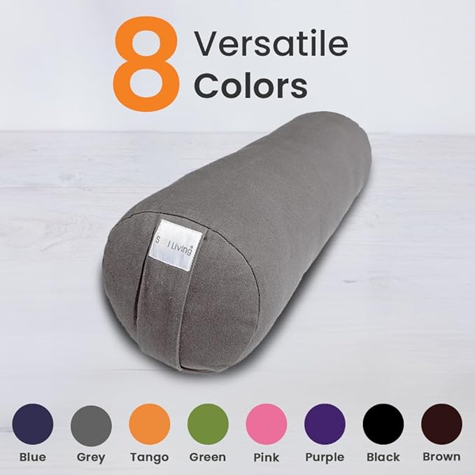 Sol Living Yoga Bolster Pillow Rectangular Meditation Cushion Cotton Meditation Accessories for Restorative Yoga Meditation Pillow Yoga Pillow Firm Body Pillow Bolster Pillow for Legs Removable Cover