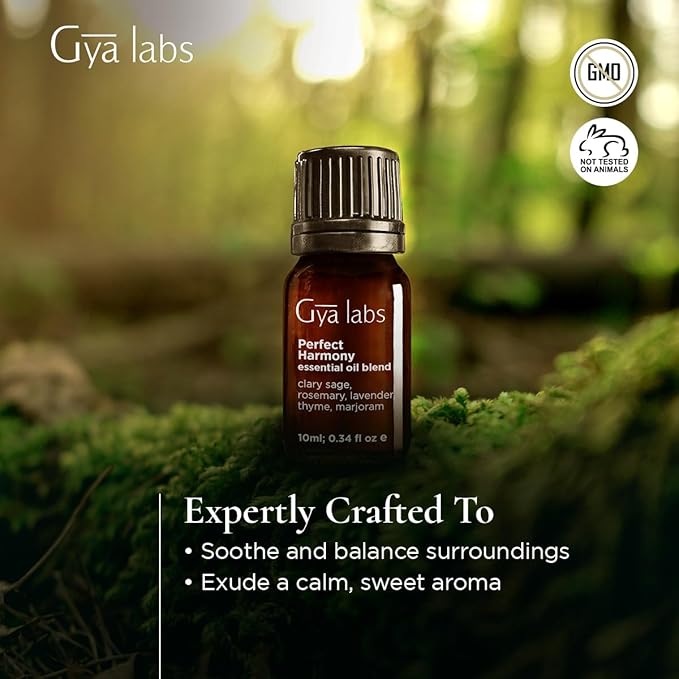 Gya Labs Perfect Harmony Essential Oils Blends - 0.34 Fl Oz - for Diffuser, Home, Humidifier, Aromatherapy and DIY Candle Making Scents