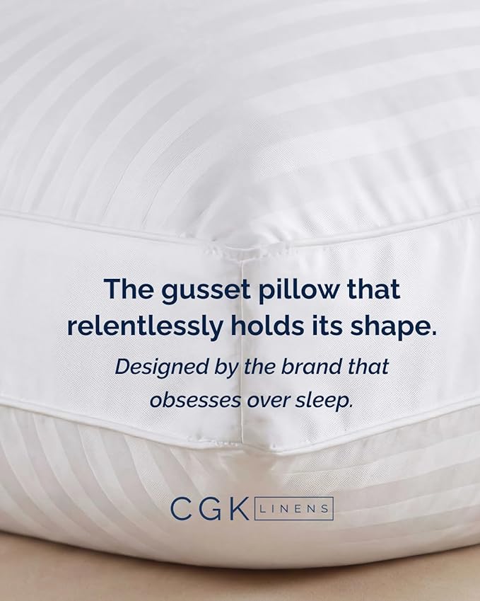 Bed Pillows for Sleeping King Size Set of 2 - Super Soft & Fluffy w/ Down Alternative Filling - Hotel Luxury Quality, Gusseted Pillow for Back, Stomach & Side Sleepers - Comfy and Breathable - White