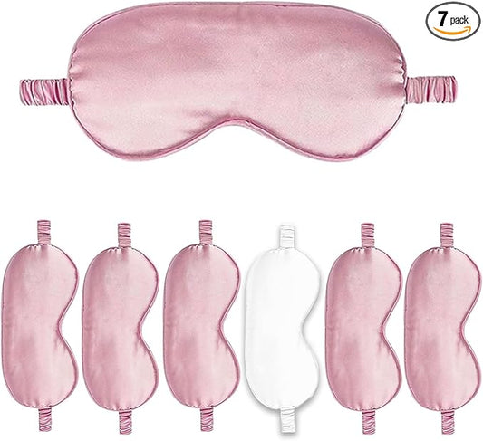 7PACK Satin Eye Mask Silk Sleep Masks Silky Blackout Eyes Covers Sleeping Blindfold Eyeshade Wedding Bridal Gift Travel Naps