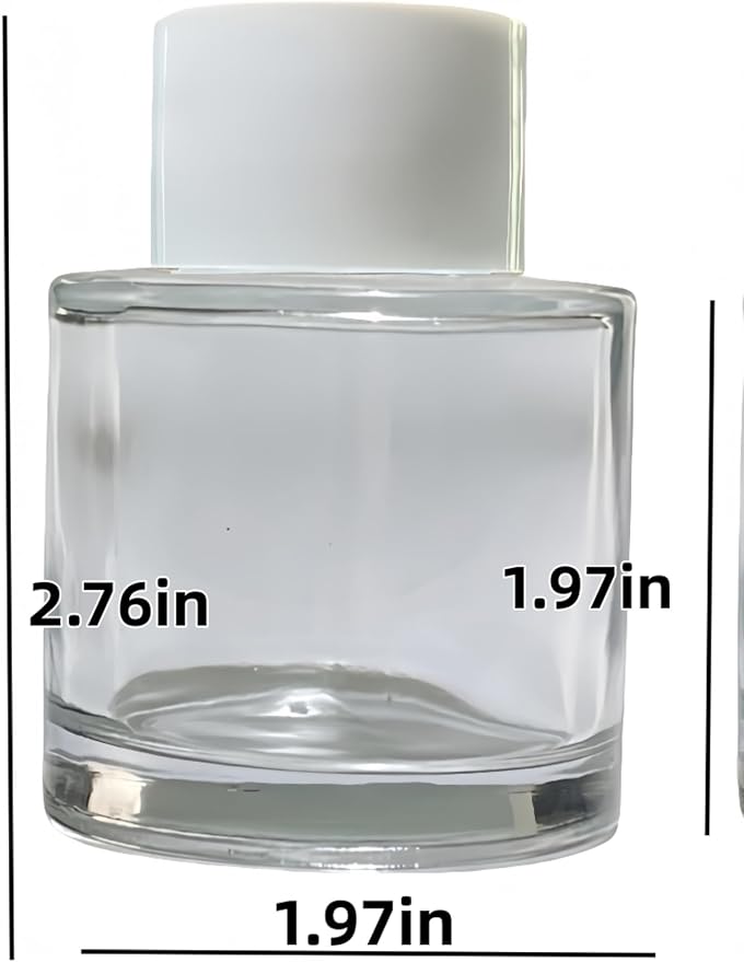 4PCS Reed Diffuser Bottles Empty, 20Pcs Reed Diffuser Stick, Diffuser Bottle Capacity 50ml (1.7oz) Diffuser Stick 3.5mm-190mm, Suitable for Home, Hotel, Restaurant, Office Aromatherapy Tasks