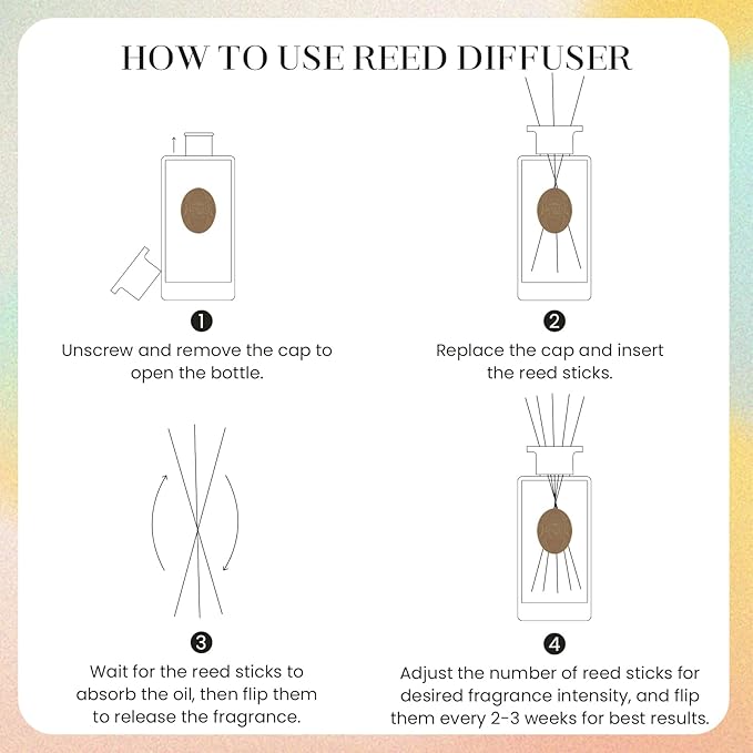 M&SENSE 10.14 oz Large Reed Diffuser Set | Jasmine Garland Scent Oil Diffuser with Sticks | Hotel Collection Non-Toxic Essential Oil |for Bedroom Bathroom Living Room