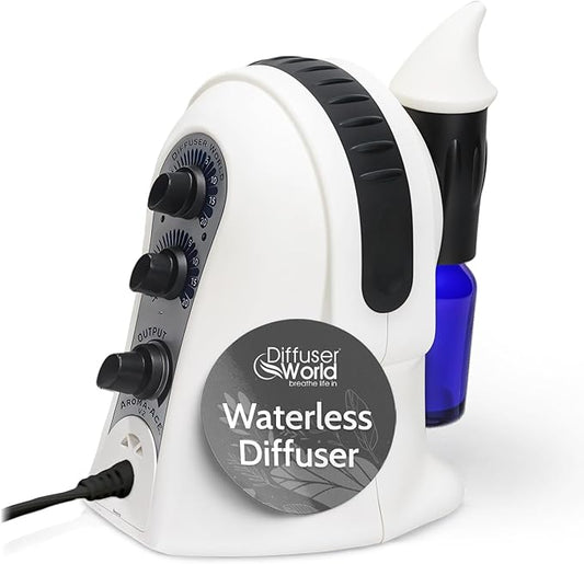 1000 Sq Ft Waterless Diffuser for Essential Oils, Made in USA Black Waterless Aroma Atomizer for Large Room Fragrance, Air Diffuser for Home Scent Machine, Air Aromatherapy Oil Diffusers