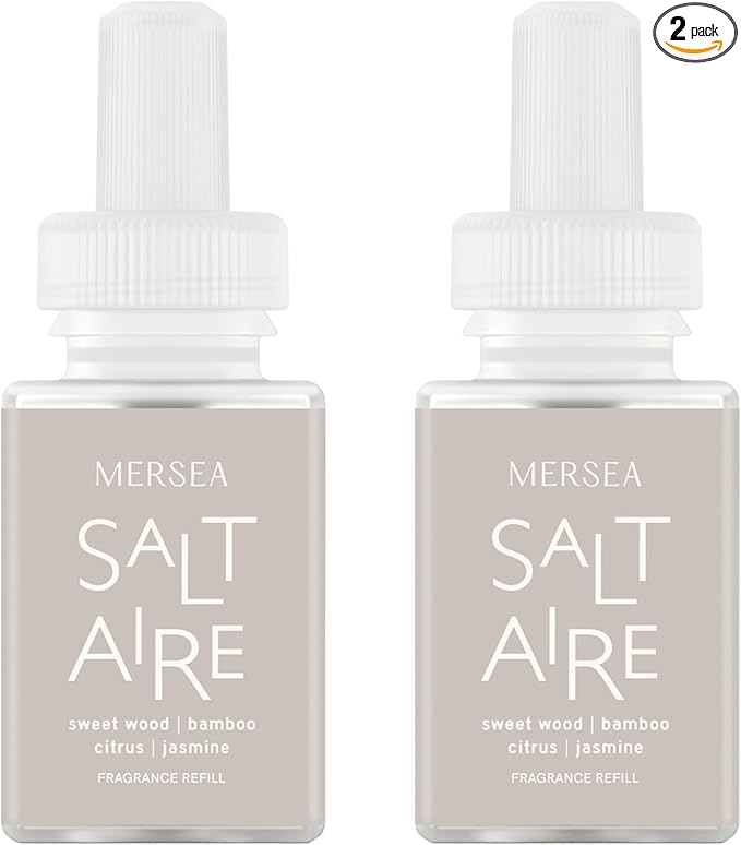 Pura & Mersea Home Scent Refill - Smart Home Air Diffuser - Up to 120-Hours of Luxury Fragrance per Refill - Spring & Summer Fragrance - 2 Pack, Saltaire