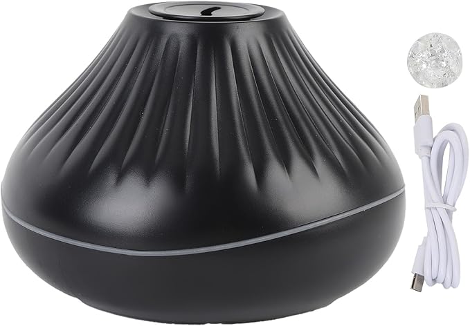 Essential Oil Diffuser, 160Ml 7 Colors Flame Diffuser Humidifier with Auto Off Protection, Aromatherapy with Dual Mist Mode Quiet Mode for Home Office Studio Use (Black)