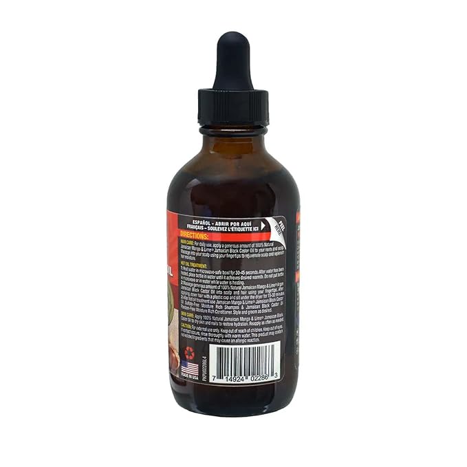 Jamaican Mango & Lime Black Castor Oil – Hair & Scalp Oil for Locs, Braids, Twists & Natural Hair – Strengthens, Moisturizes & Promotes Hair Growth (4oz (Pack of 1), Argan)
