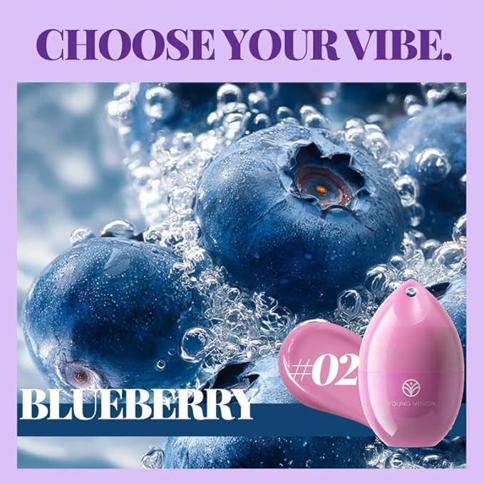 YOUNG VISION Portable Lip Balm with Keychain, Hydrating Lip Mask Overnight, Cute Lip Sleeping Balm with Applicator, Day & Night Moisture Lip Care for Dry Lips - Blueberry, 0.17oz/5g