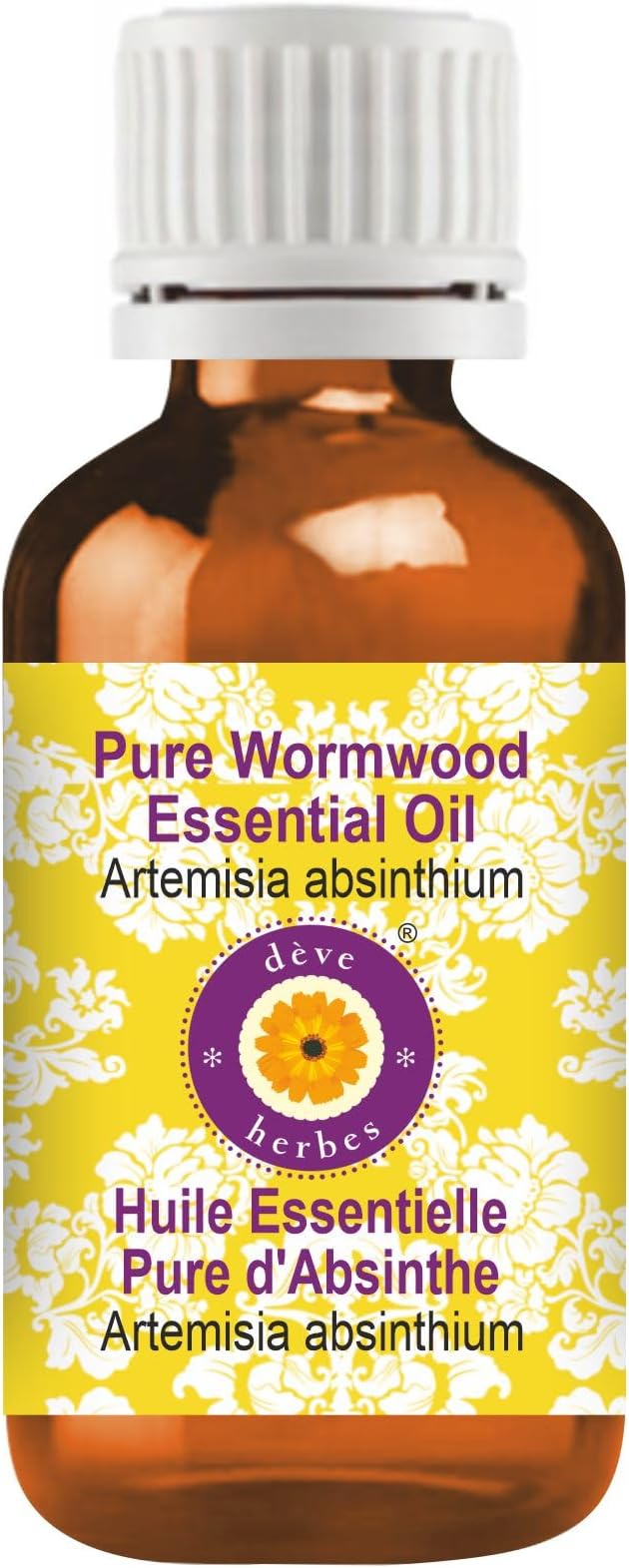 Deve Herbes Pure Wormwood Essential Oil (Artemisia Absinthium) Steam Distilled 50ml (1.69 oz)