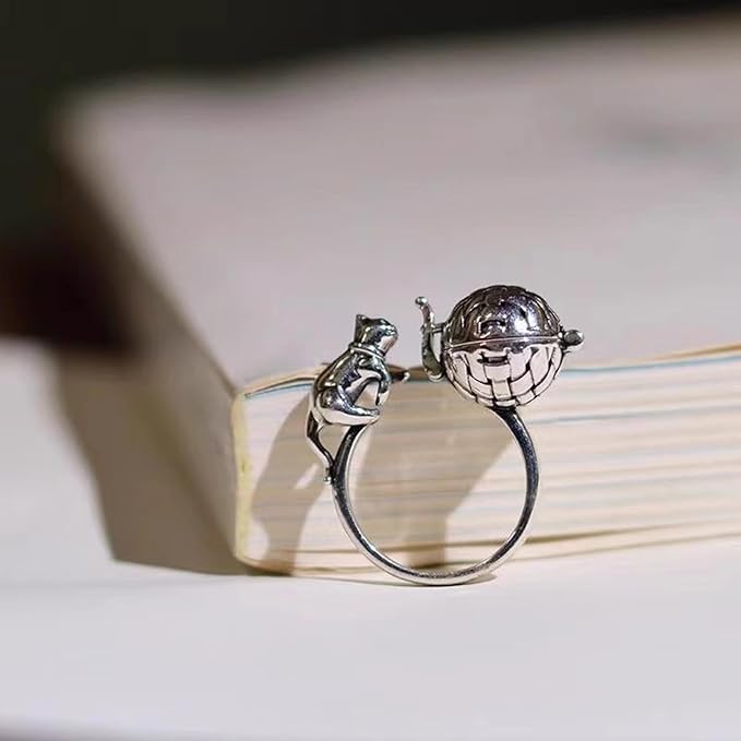 Adjustable Aromatherapy Finger Rings Jewelry with Essential Oil Diffuser Vintage Style Rings Accessory for Women Girls
