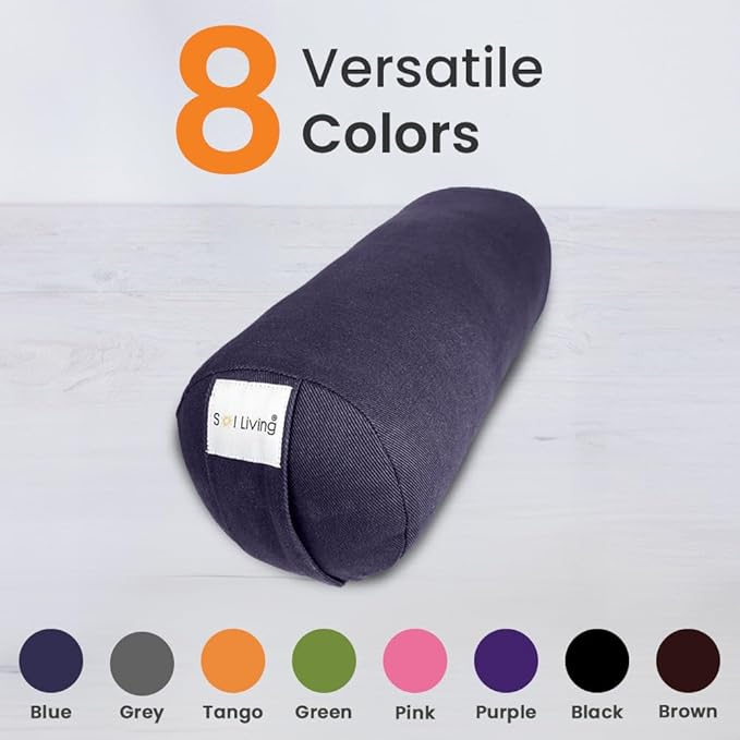 Sol Living Yoga Bolster Pillow Rectangular Meditation Cushion Cotton Meditation Accessories for Restorative Yoga Meditation Pillow Yoga Pillow Firm Body Pillow Bolster Pillow for Legs Removable Cover