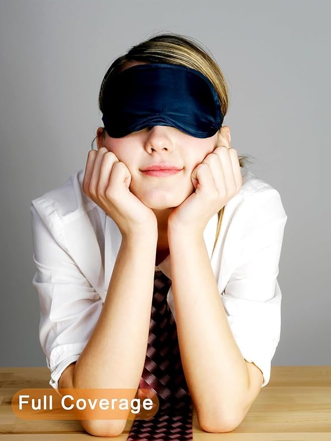 50 Pack Blindfold Eye Mask Cover Sleep Mask for Party Games Travel Sleep Team Build Party Supply with Adjustable Strap for Women Men Kids, Black