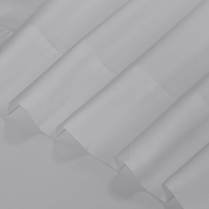 ROYALE LINENS 300 Thread Count Cotton Sateen Sheet Set - 4 Piece Twin Bed Sheets - 1 Fitted, 1 Flat & 2 Pillow Cases - Soft Cool & Crisp Sheet Set (Twin, Microchip)