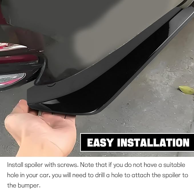 Wuyaoyao 2PCS Car Rear Bumper Diffuser Spoilers, Anti-Collision Front Bumper Lip Protector, Rear Bumper Guard Diffuser Splitter, Bumper Side Skirt Lip Body Kit, Exterior Car Decoration