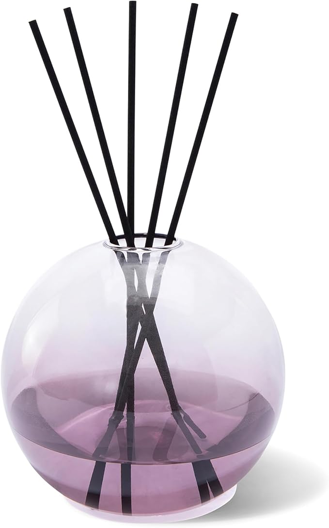 Skeem Amethyst Orb Diffuser Vessel | Handblown Amethyst Ombré Glass | Flameless Home Fragrance | Elegant Home Décor | Perfect for Living Room, Bedroom, Office