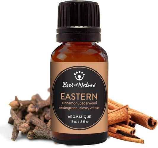 Best of Nature Eastern Essential Oil Blend – 100% Pure for Diffuser, Aromatherapy & Daily Rituals – Spicy, Exotic Aroma with Cinnamon, Cedarwood, Wintergreen, Clove & Vetiver