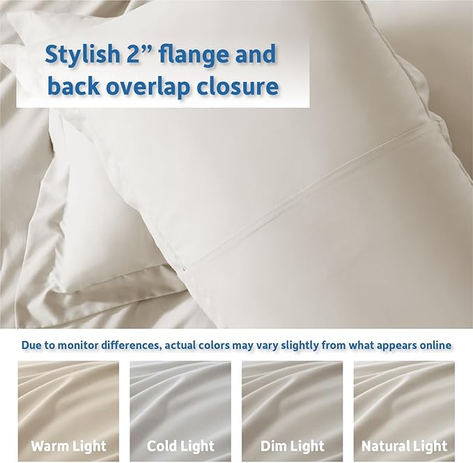 Nestl King Duvet Cover Set with Comforter Insert - Off White 4 Piece 104x90 Duvet Cover & 2 Pillow Shams with White Quilted Down Alternative Comforter, Ultra Soft, All Season