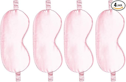 4PACK Sleep Masks Satin Eye Mask Silk Eyes Cover Silky Blindfold Blackout Eyeshade Soft Eyeshades Sleeping Covers Travel Nap