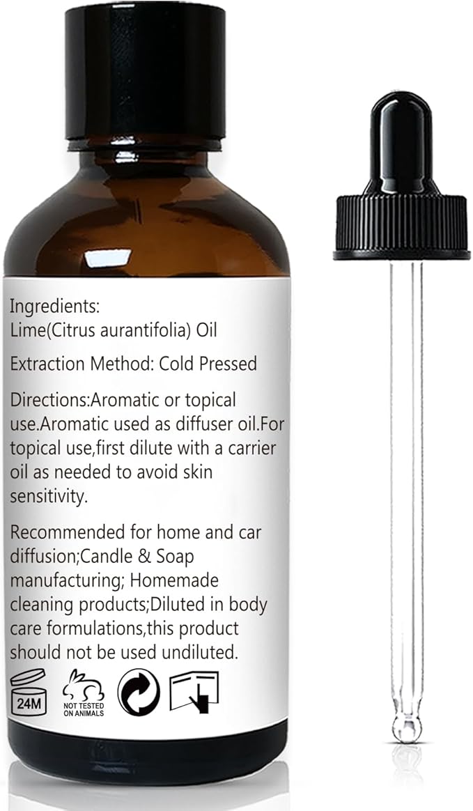 GM Gumili Lime Essential Oil 1 oz, 100% Pure & Undiluted Lime Oil for Diffuser, Skin & DIY, Natural Citrus Oils