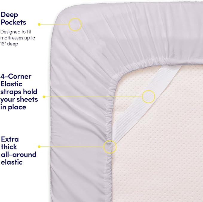 1500 Supreme Collection Twin Sheet Sets Lilac - 3 Piece Bed Sheets and Pillowcase Set for Twin Mattress - Extra Soft, Elastic Corner Straps, Deep Pocket Sheets, Twin Lilac