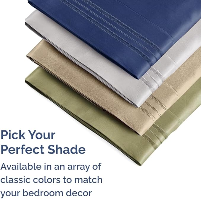 King Standard Pillow Cases Set of 4 - Soft Hotel Quality Pillowcase Covers - Comfy Bedding for Women, Men, Kids & Teens - Machine Washable Pillow Protectors - 4 Piece Set - King Standard Grey Stripes