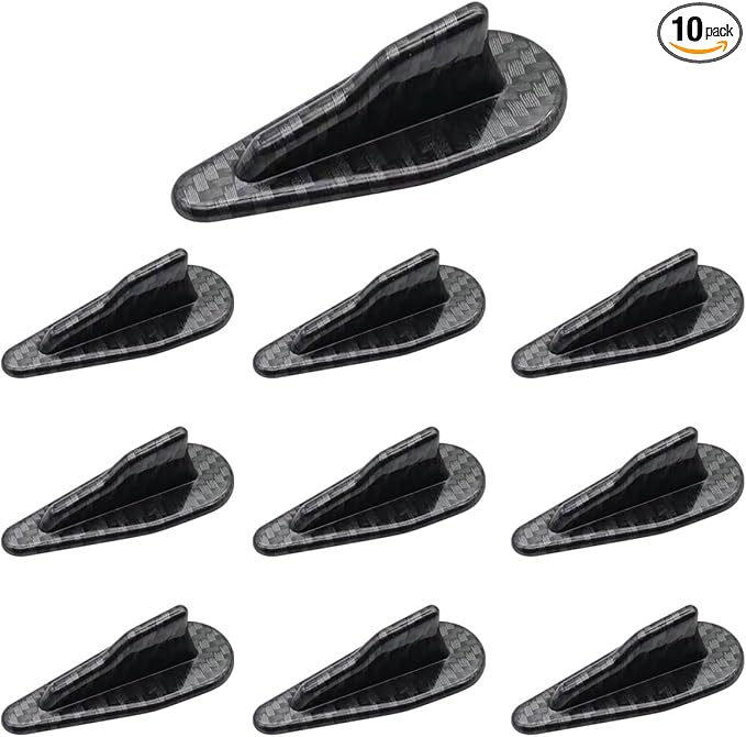 10PCS Rear Diffuser Car Shark Fin Spoiler Kit, Carbon Fiber Mini Spoiler Roof Wing, Auto Rear Tail Wing Compatible with Air Vortex Generator, Universal Car Decoration Accessories (Carbon Fiber)