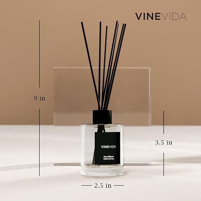 VINEVIDA Prime Reed Diffuser for Home & Bathroom | Long-Lasting Scent Sticks Set | Oil Stick Diffuser | Bathroom Scent - Room Fragrance No. 1002 - Inspired by: Black and Velvet