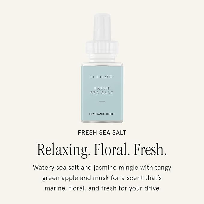 Pura & Illume Home Scent Refill - Smart Air Diffuser - Up to 120-Hours of Luxury Fragrance per Refill - Home Essential - Clean & Safe Diffuser Fragrance - Fresh Sea Salt